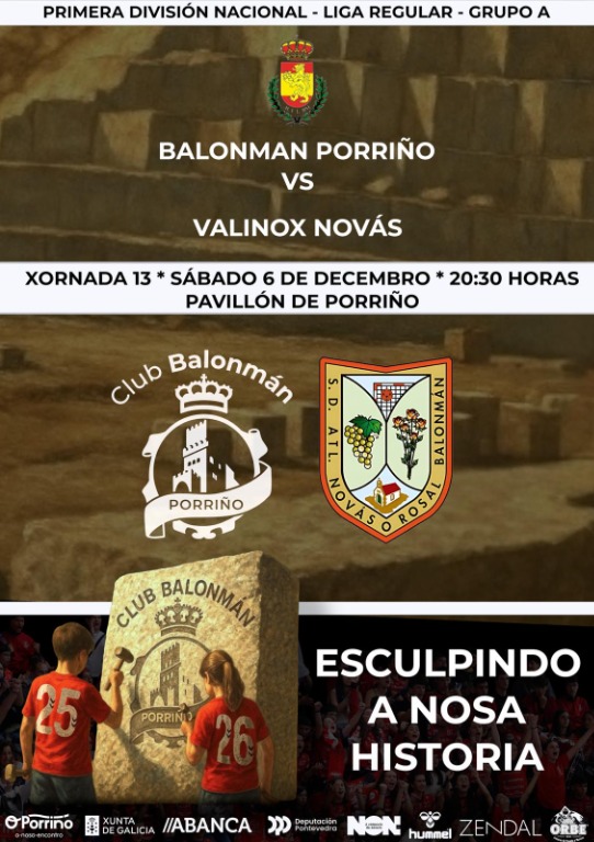 PRIMERA NACIONAL MASCULINA - GRUPO A **  BM PORRIÑO vs 	VALINOX NOVAS