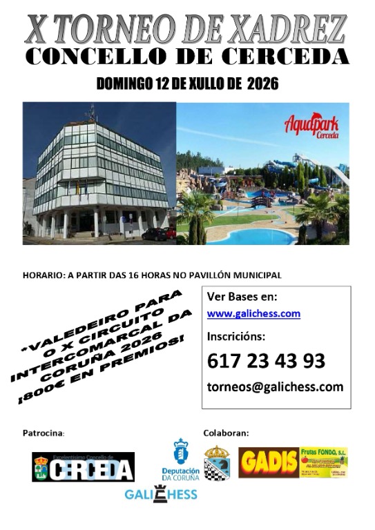 X Torneo de xadrez Concello de Cerceda
